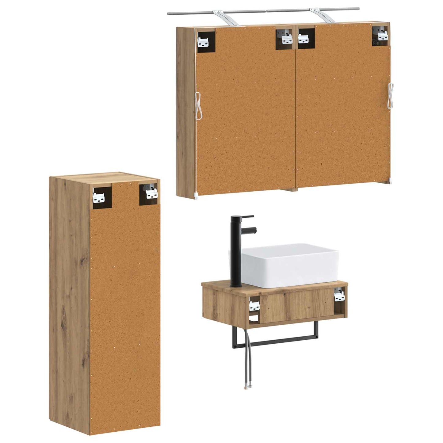 Bathroom Cabinet Set 4 pcs Artisan Oak 50 x 14.5 x 70 cm