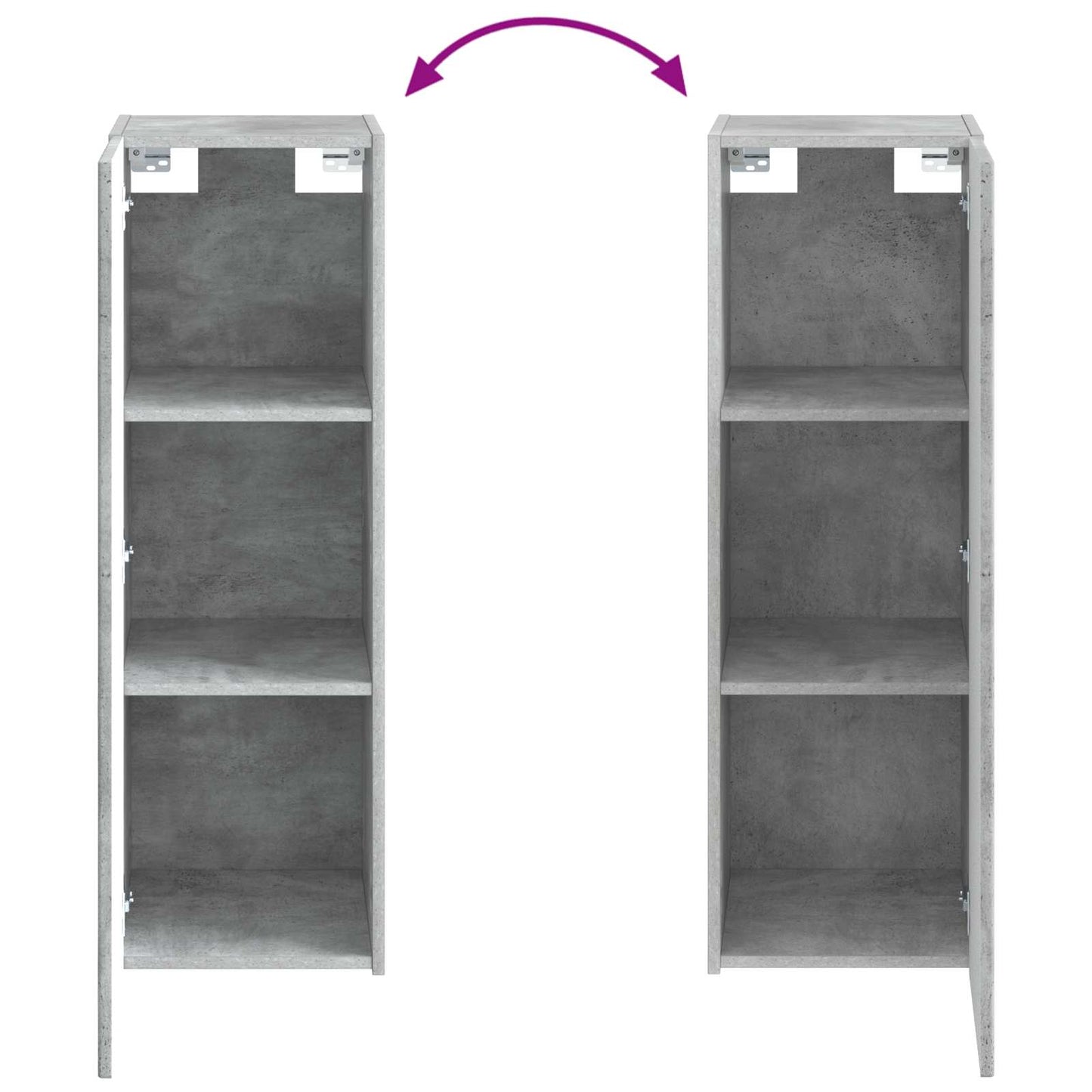 Bathroom Cabinet Set 4 pcs Concrete Grey 50 x 14.5 x 70 cm