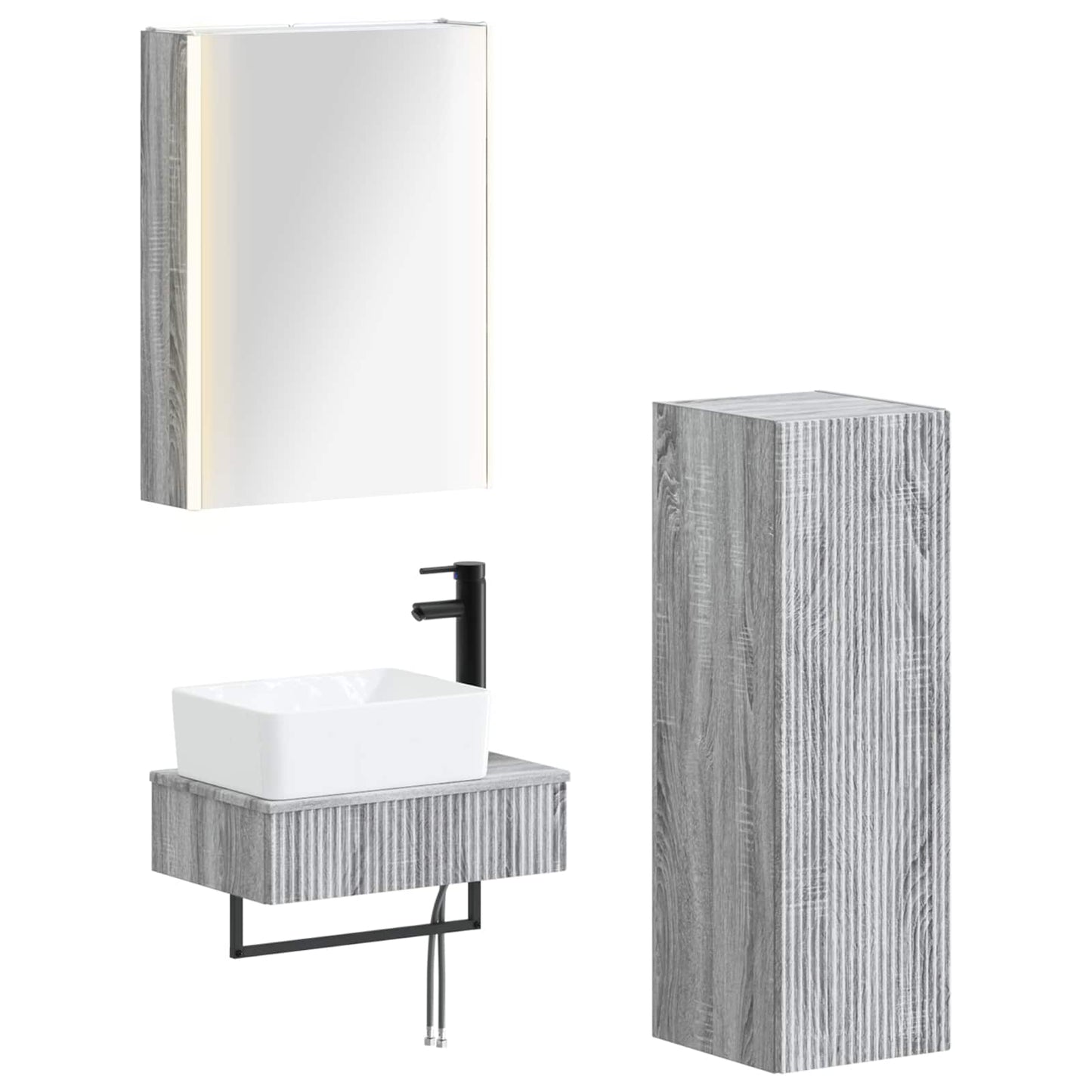Bathroom Furniture Set 4 pcs Grey Sonoma
