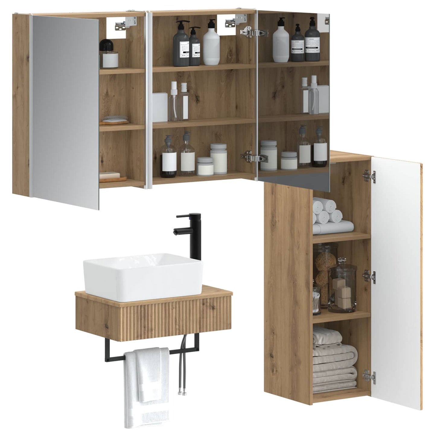 Bathroom Furniture Set 4 pcs Artisan Oak