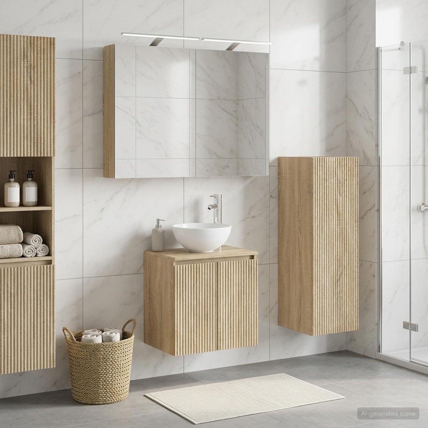 Bathroom Furniture Set 4 pcs Sonoma Oak