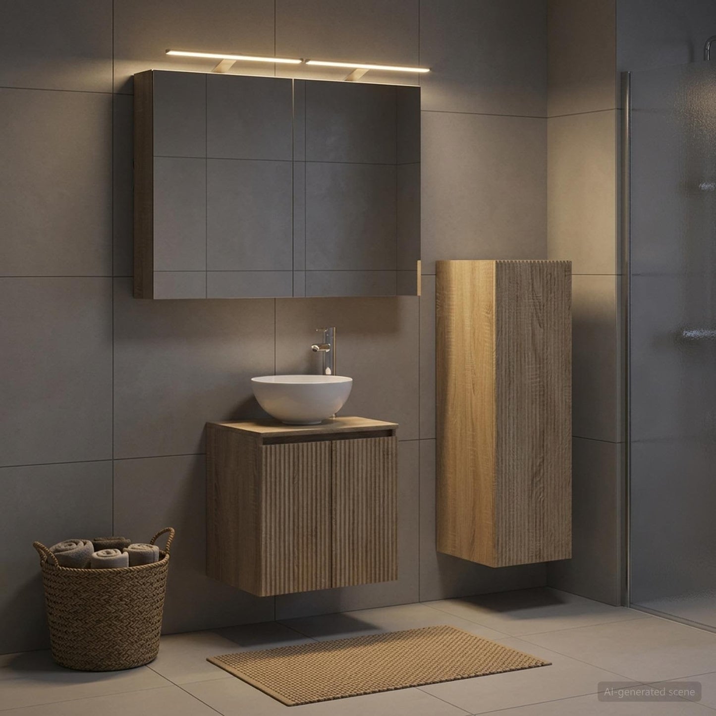 Bathroom Furniture Set 4 pcs Sonoma Oak
