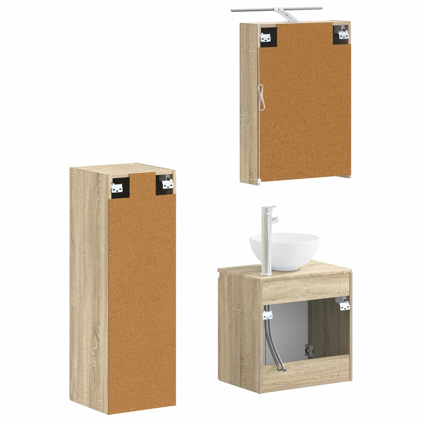 Bathroom Furniture Set 4 pcs Sonoma Oak