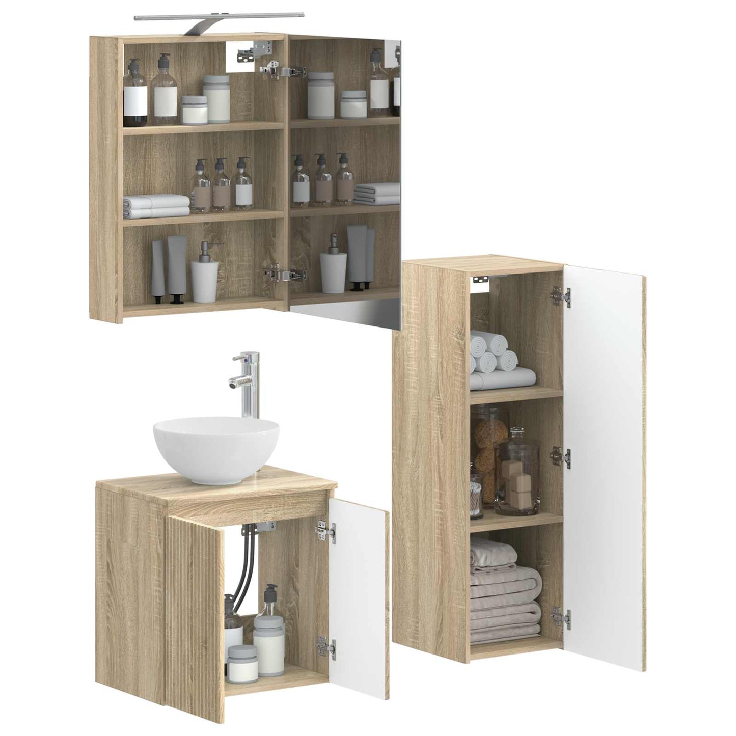 Bathroom Furniture Set 4 pcs Sonoma Oak
