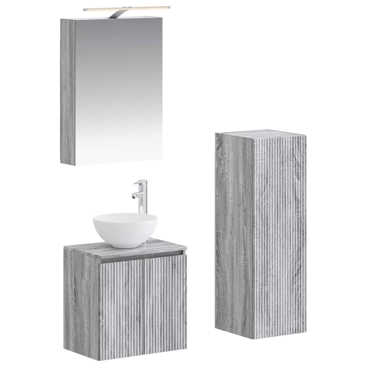 Bathroom Furniture Set 4 pcs Grey Sonoma