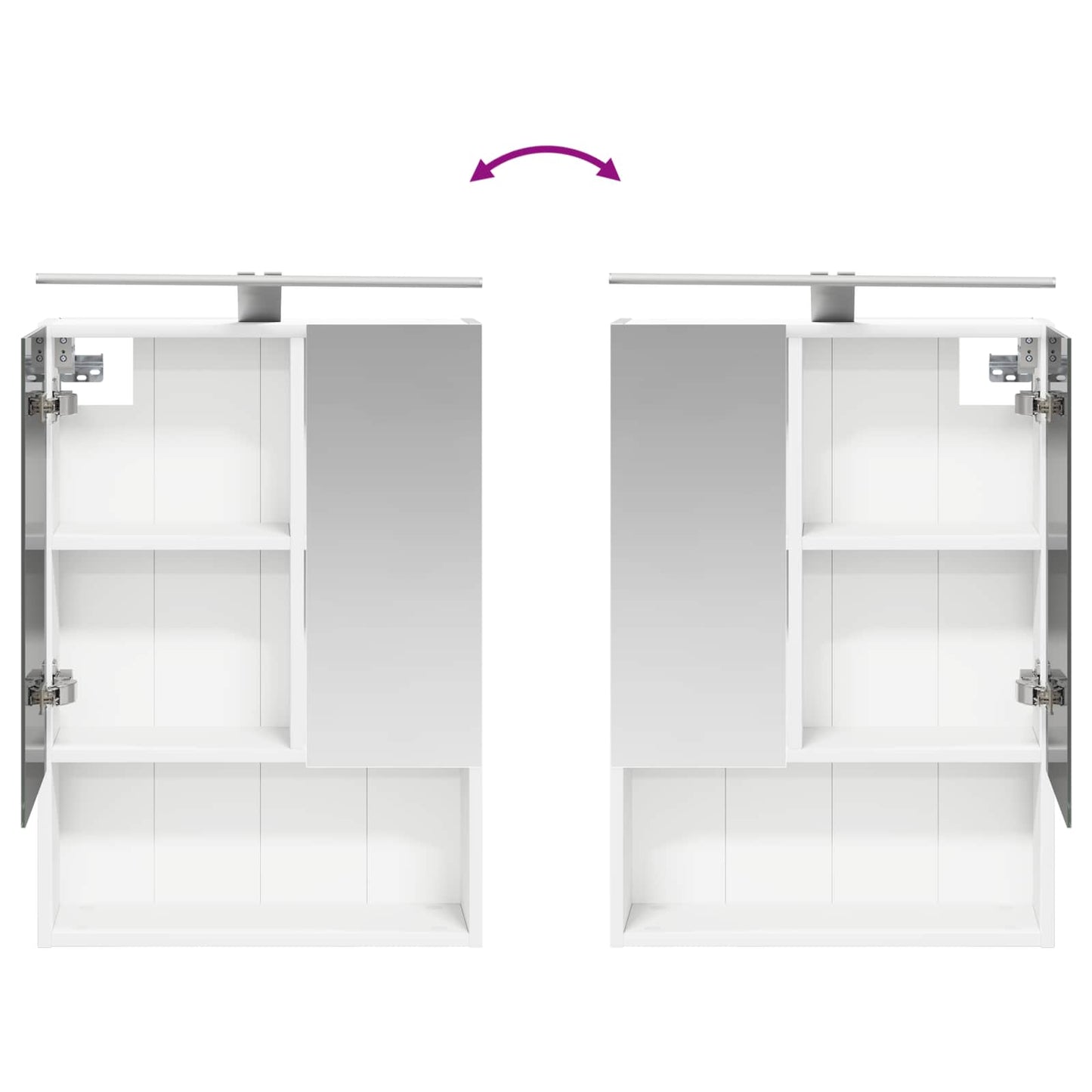 Bathroom Furniture Set 4 pcs White Engineered Wood and Glass