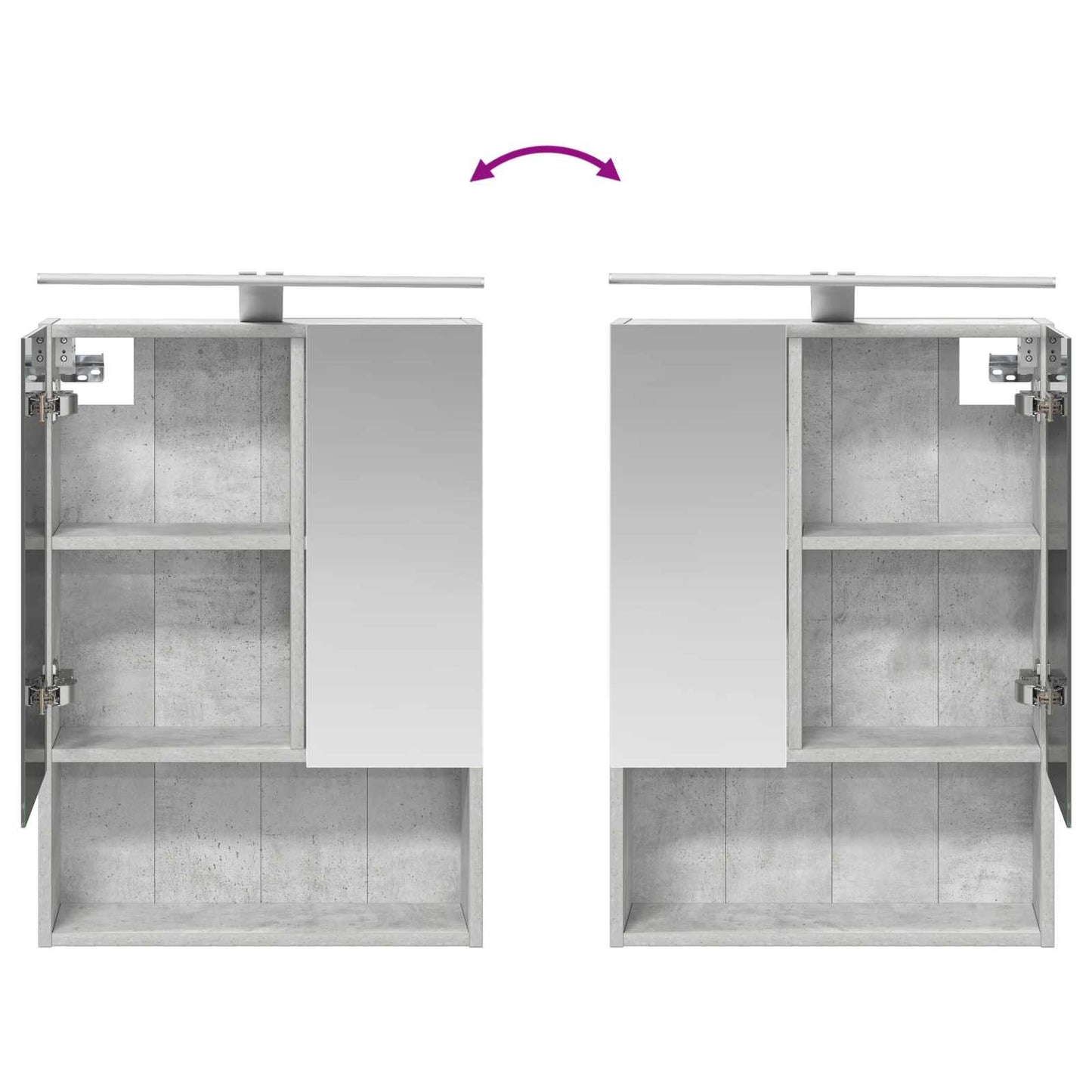 Bathroom Furniture Set 4 pcs Concrete Grey