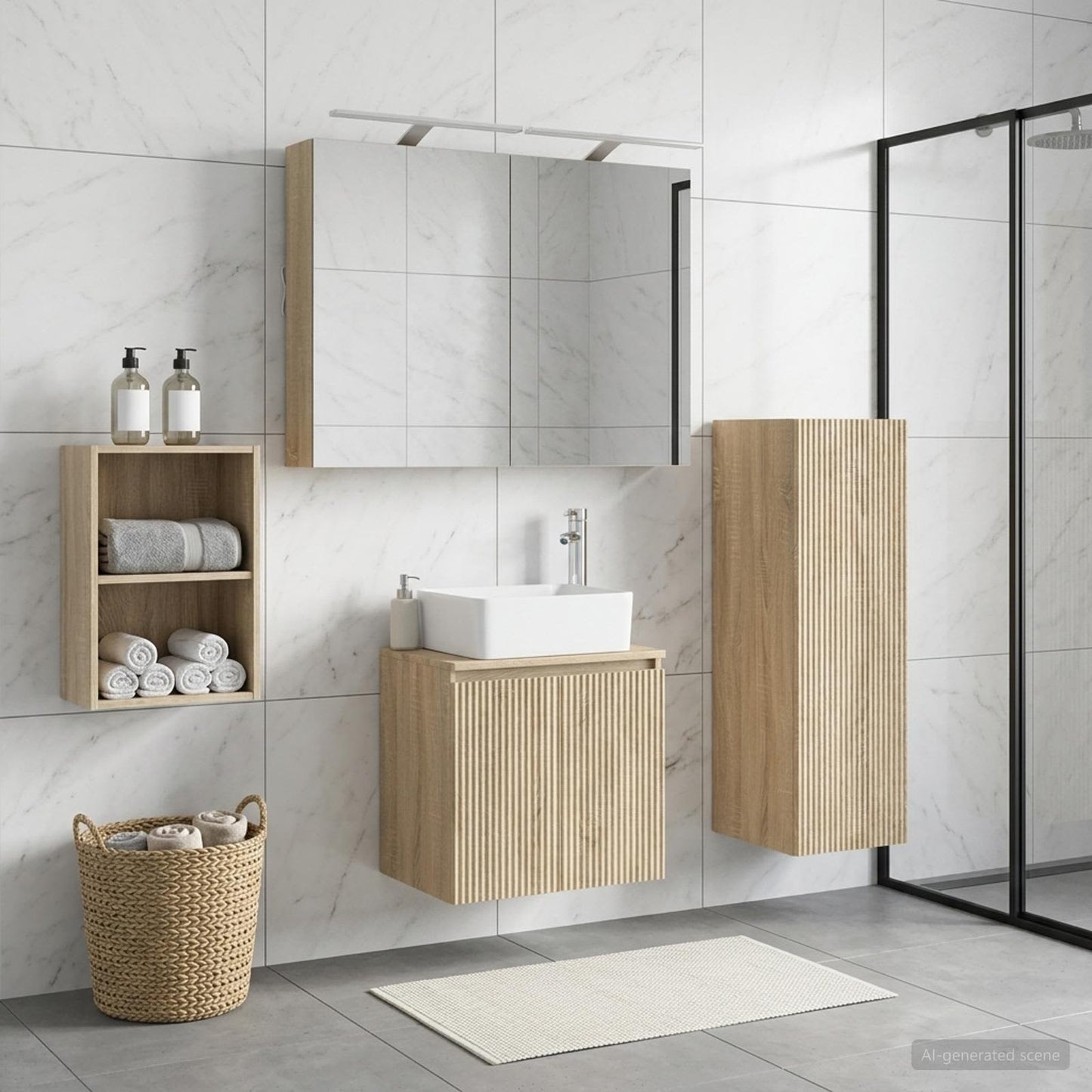 Bathroom Furniture Set 4 pcs Sonoma Oak