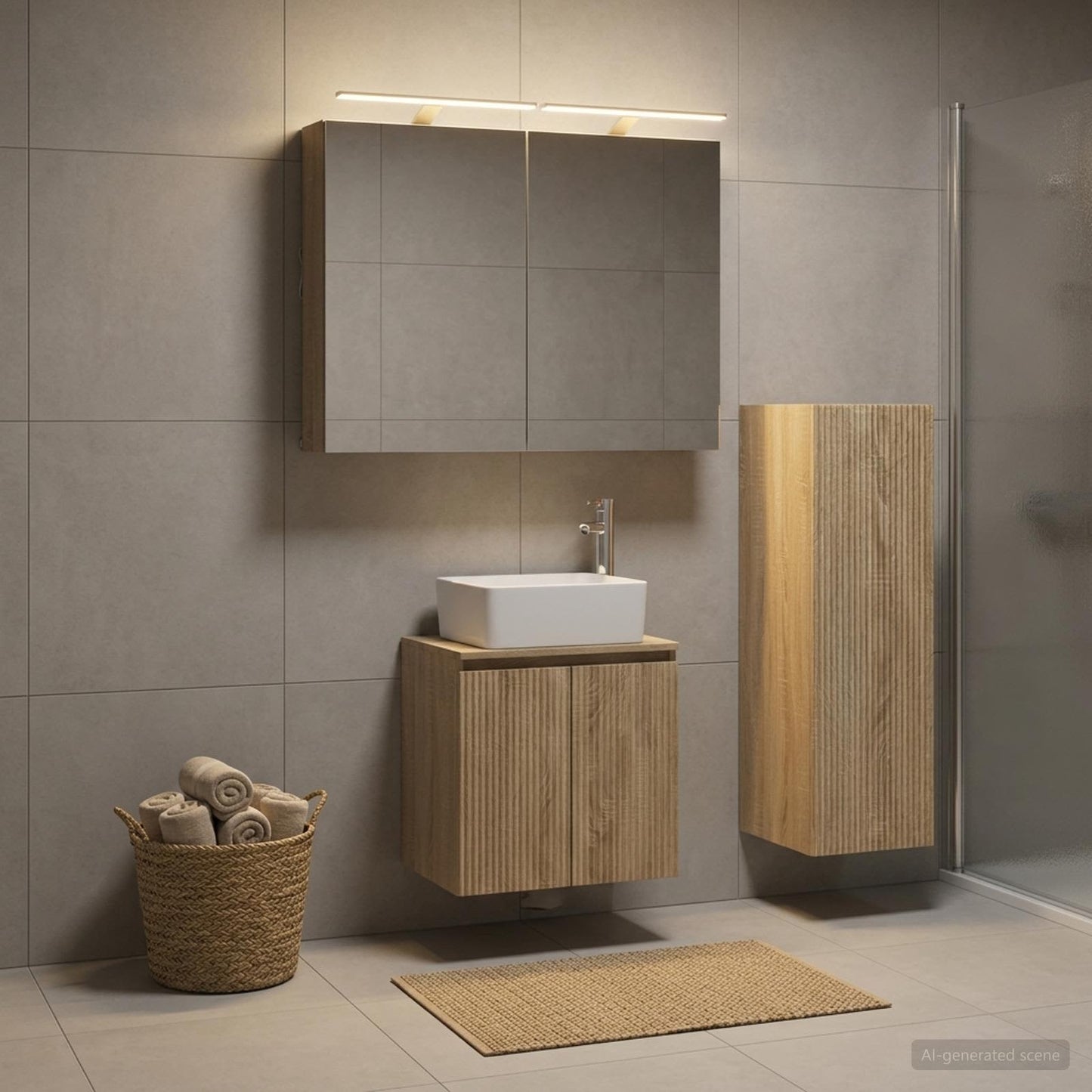 Bathroom Furniture Set 4 pcs Sonoma Oak