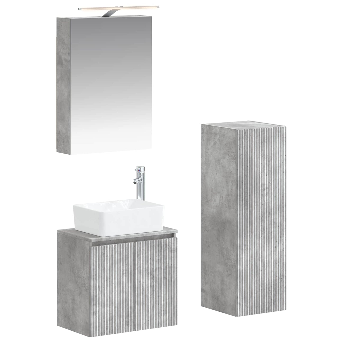 Bathroom Furniture Set 4 pcs Concrete Grey