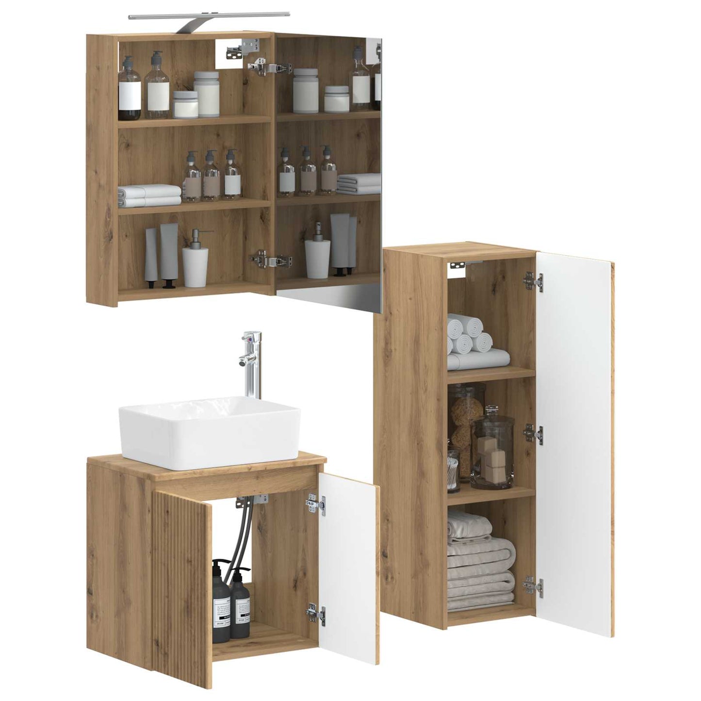 Bathroom Furniture Set 4 pcs Artisan Oak