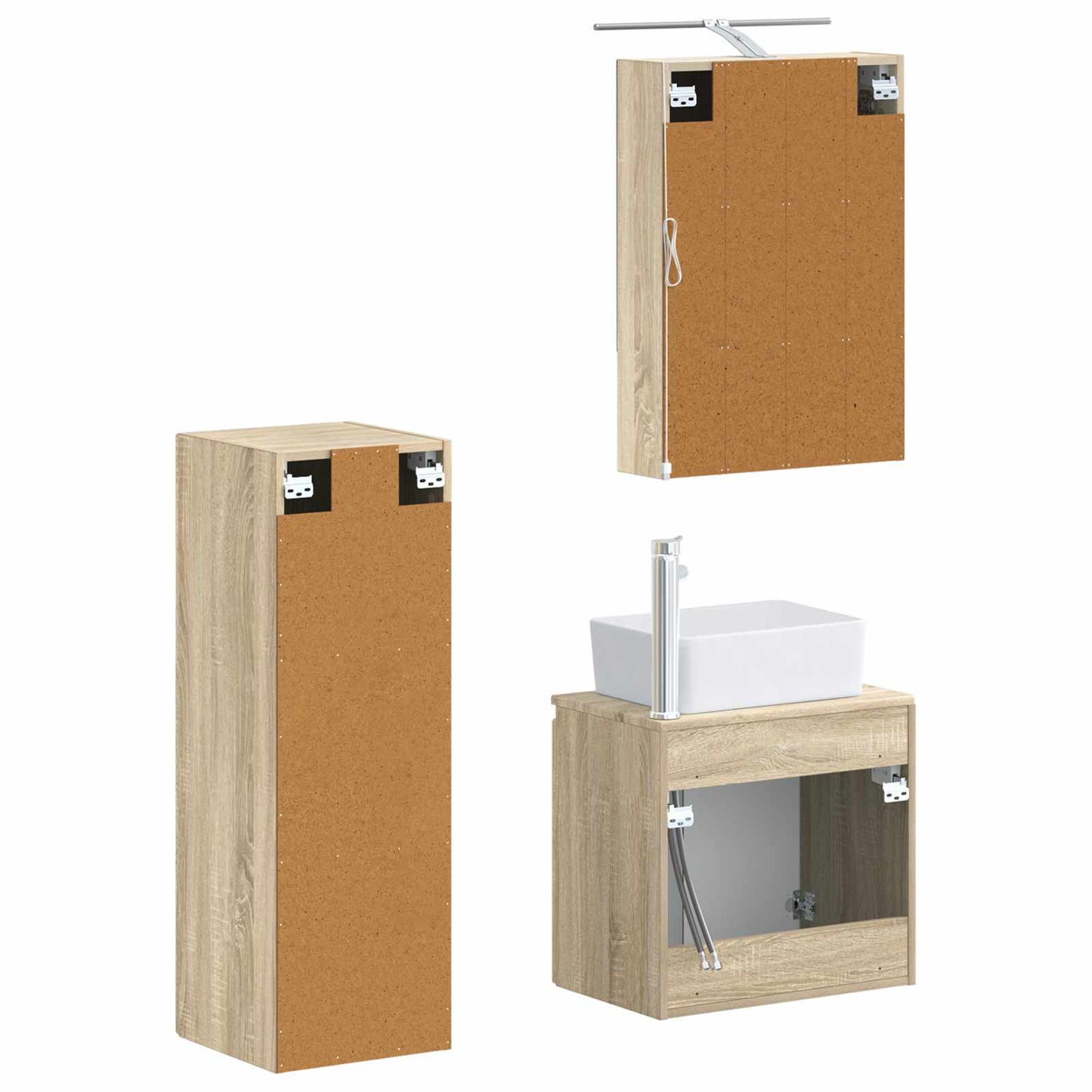 Bathroom Furniture Set 4 pcs Sonoma Oak