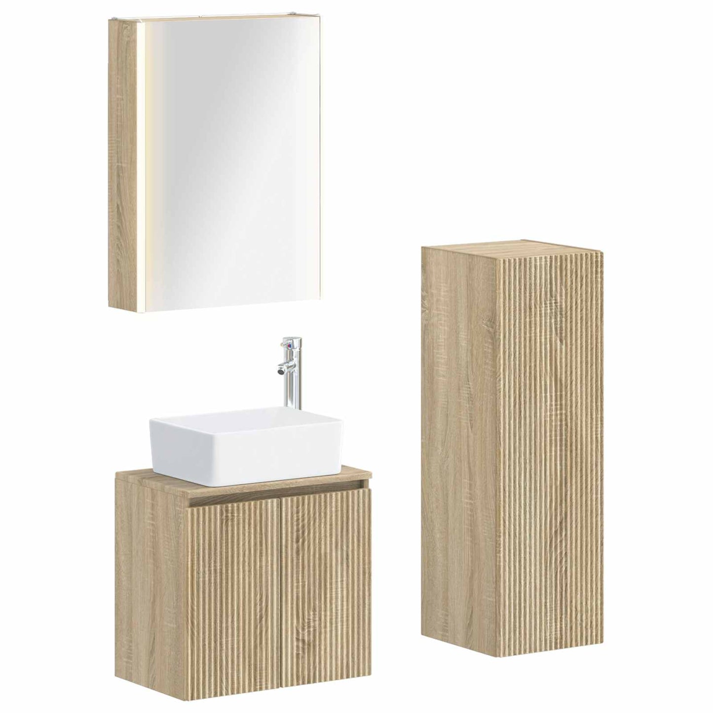 Bathroom Furniture Set 4 pcs Sonoma Oak