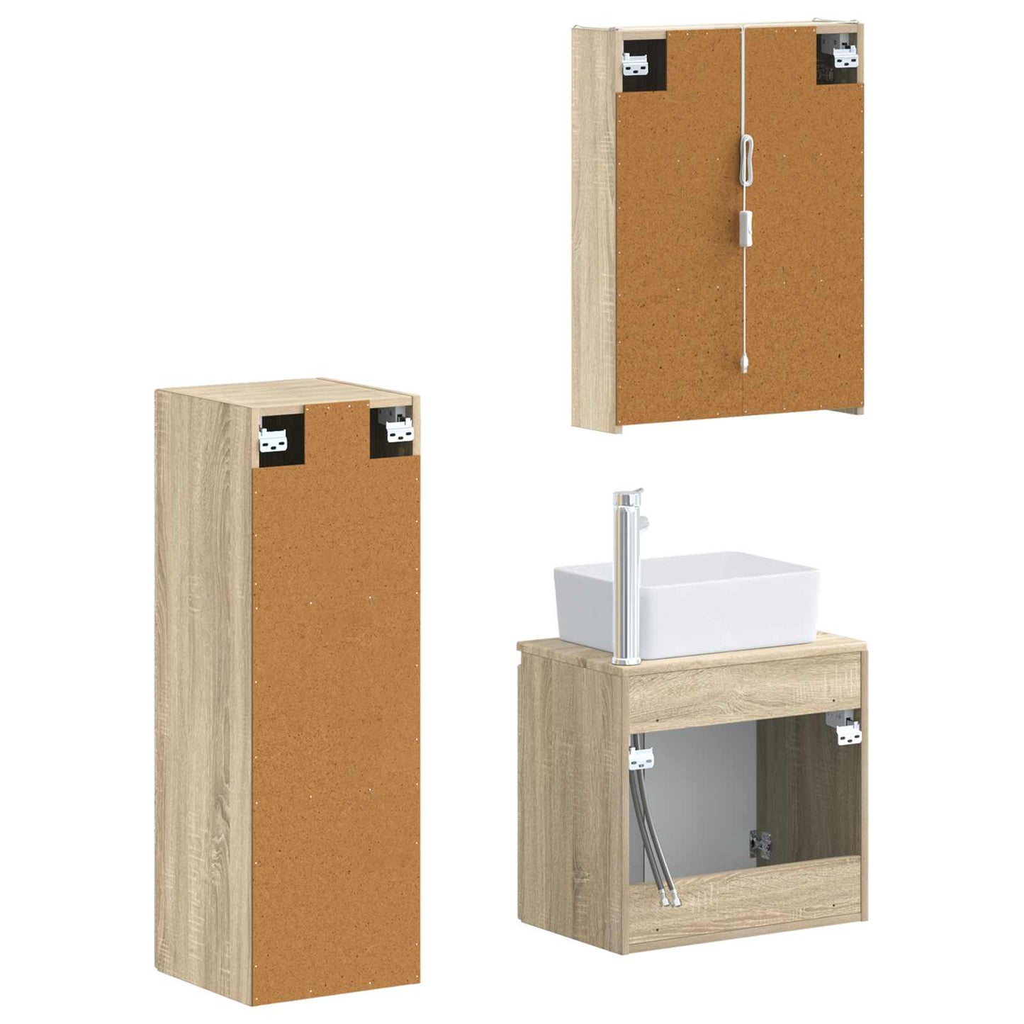Bathroom Furniture Set 4 pcs Sonoma Oak