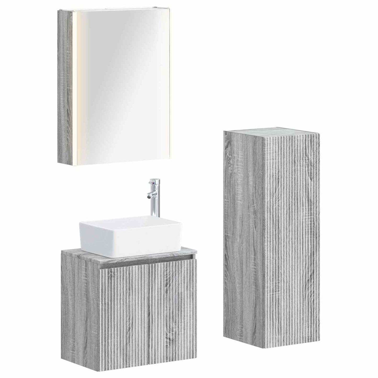Bathroom Furniture Set 4 pcs Grey Sonoma