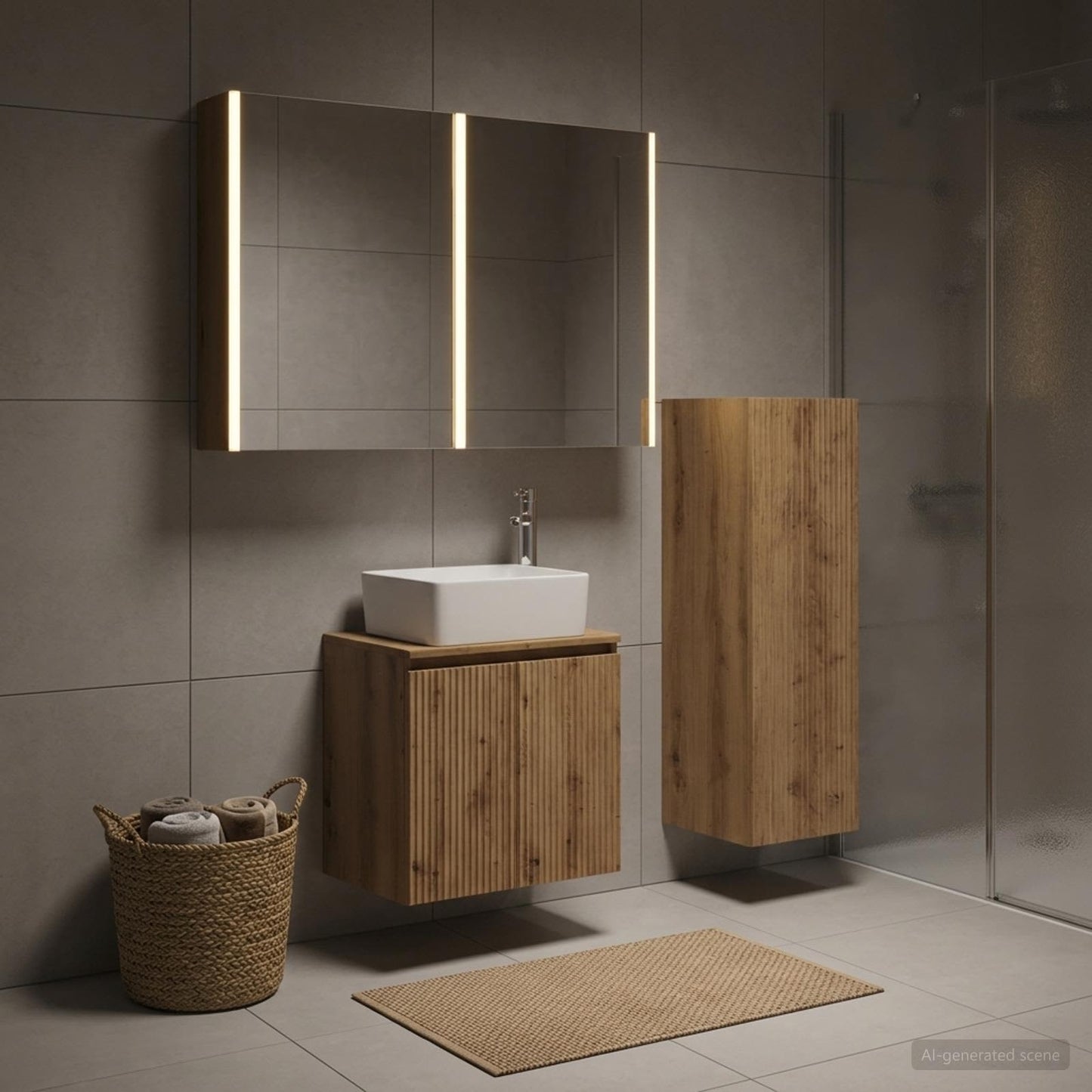 Bathroom Furniture Set 4 pcs Artisan Oak