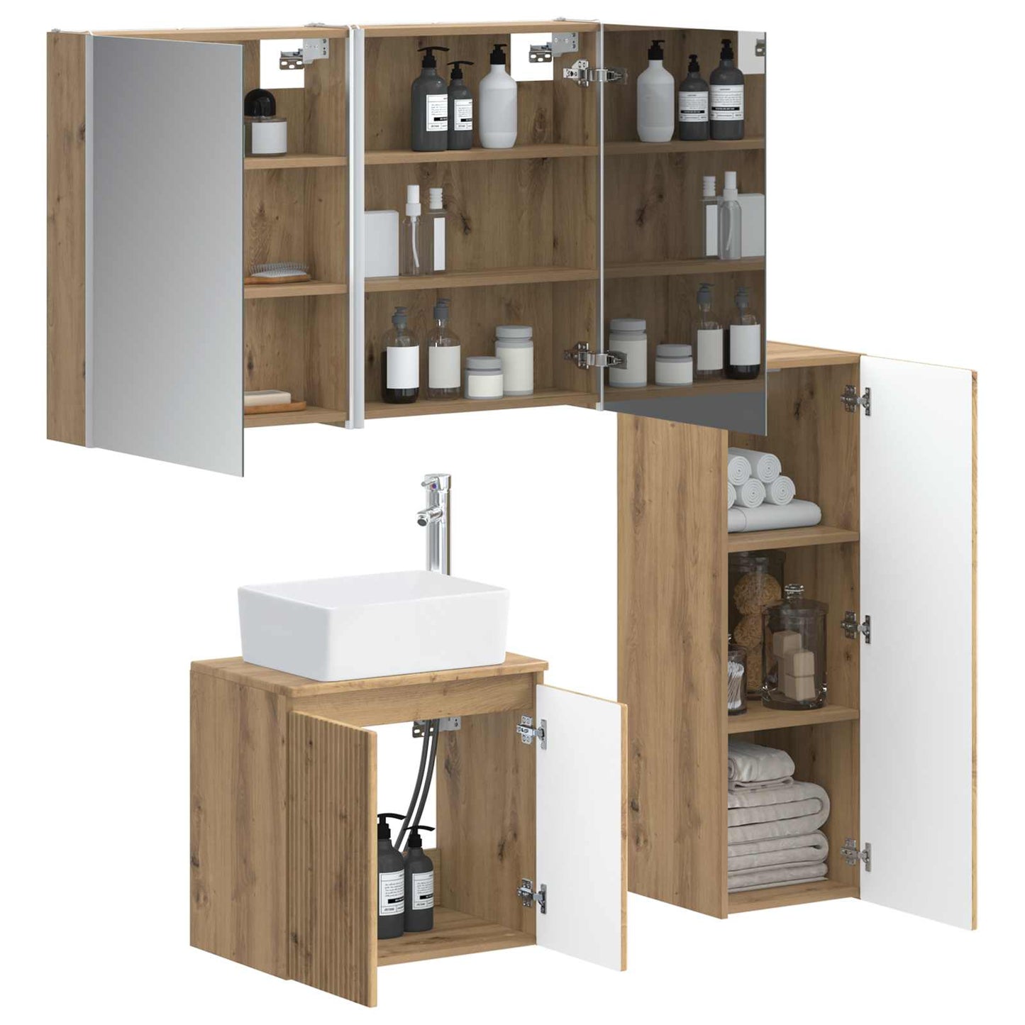 Bathroom Furniture Set 4 pcs Artisan Oak