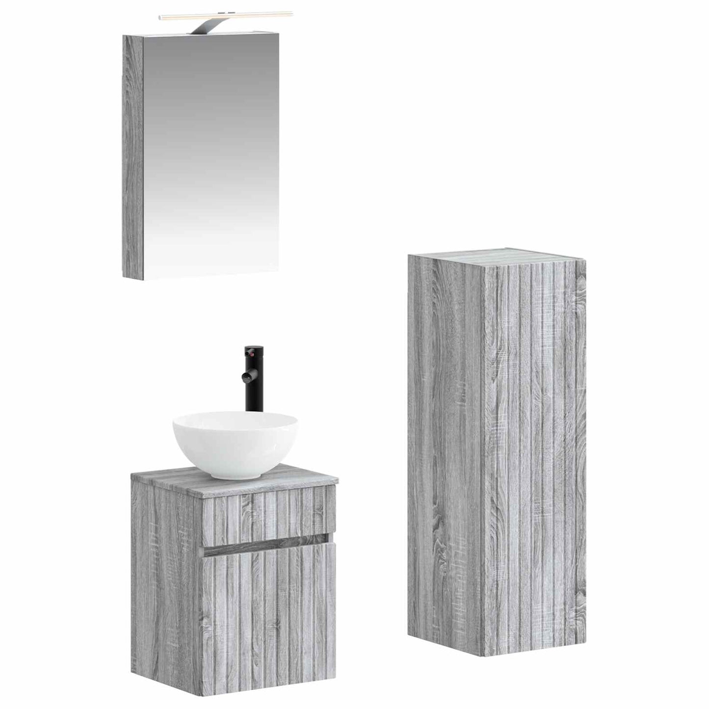 Bathroom Furniture Set 4 pcs Grey Sonoma