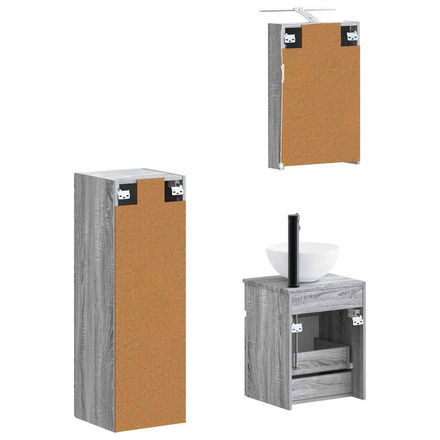 Bathroom Furniture Set 4 pcs Grey Sonoma