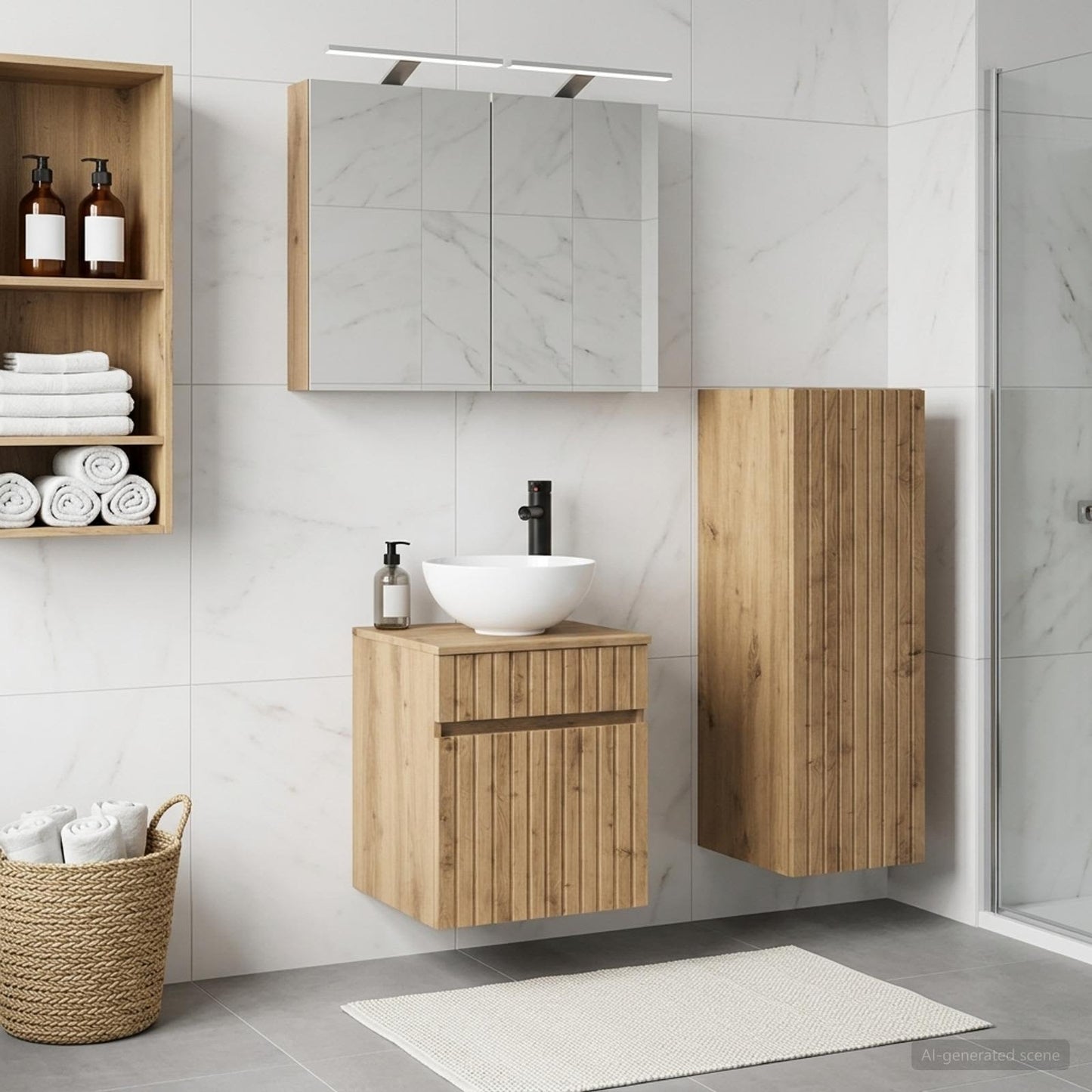 Bathroom Furniture Set 4 pcs Artisan Oak