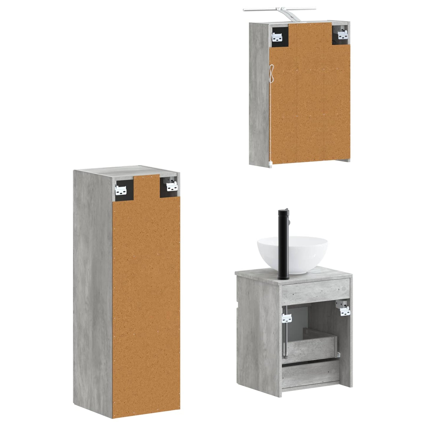 Bathroom Furniture Set 4 pcs Concrete Grey