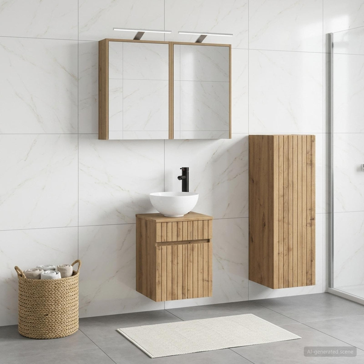 Bathroom Furniture Set 4 pcs Artisan Oak