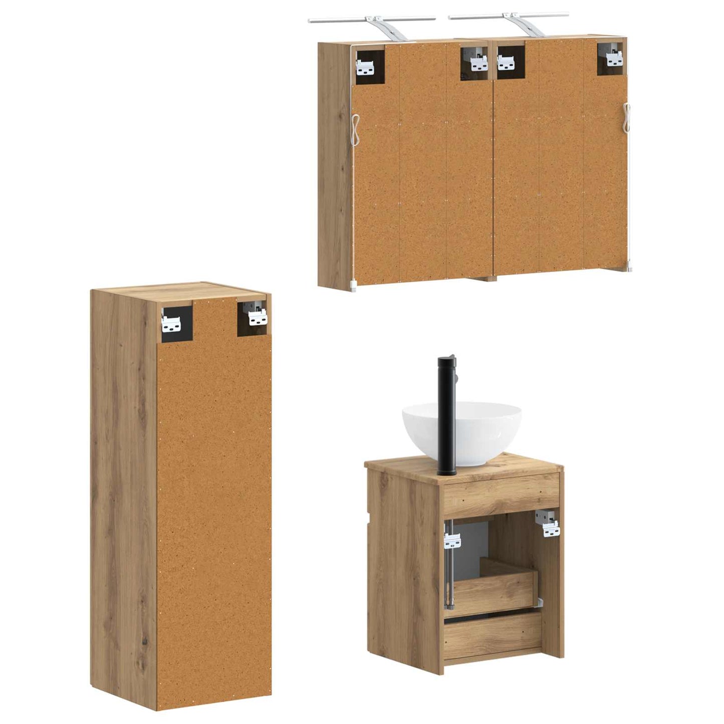 Bathroom Furniture Set 4 pcs Artisan Oak
