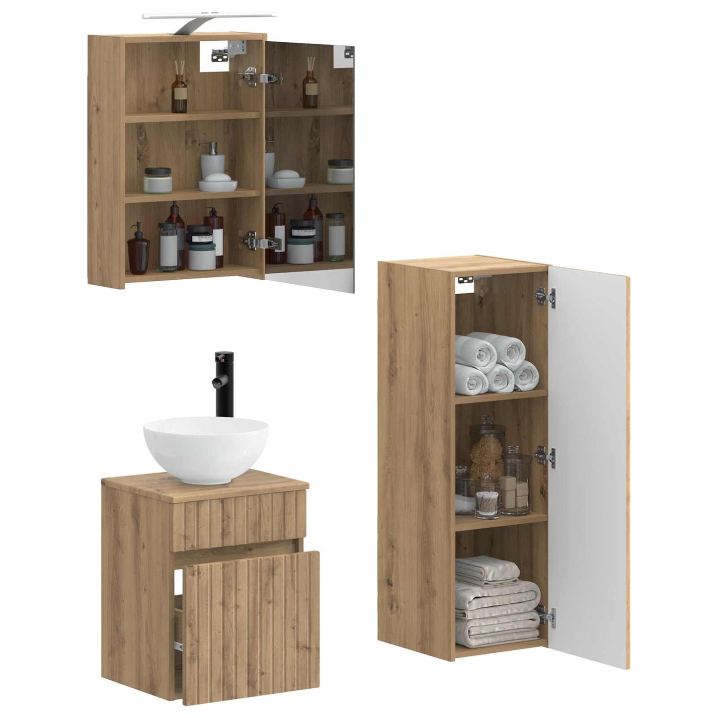 Bathroom Furniture Set 4 pcs Artisan Oak