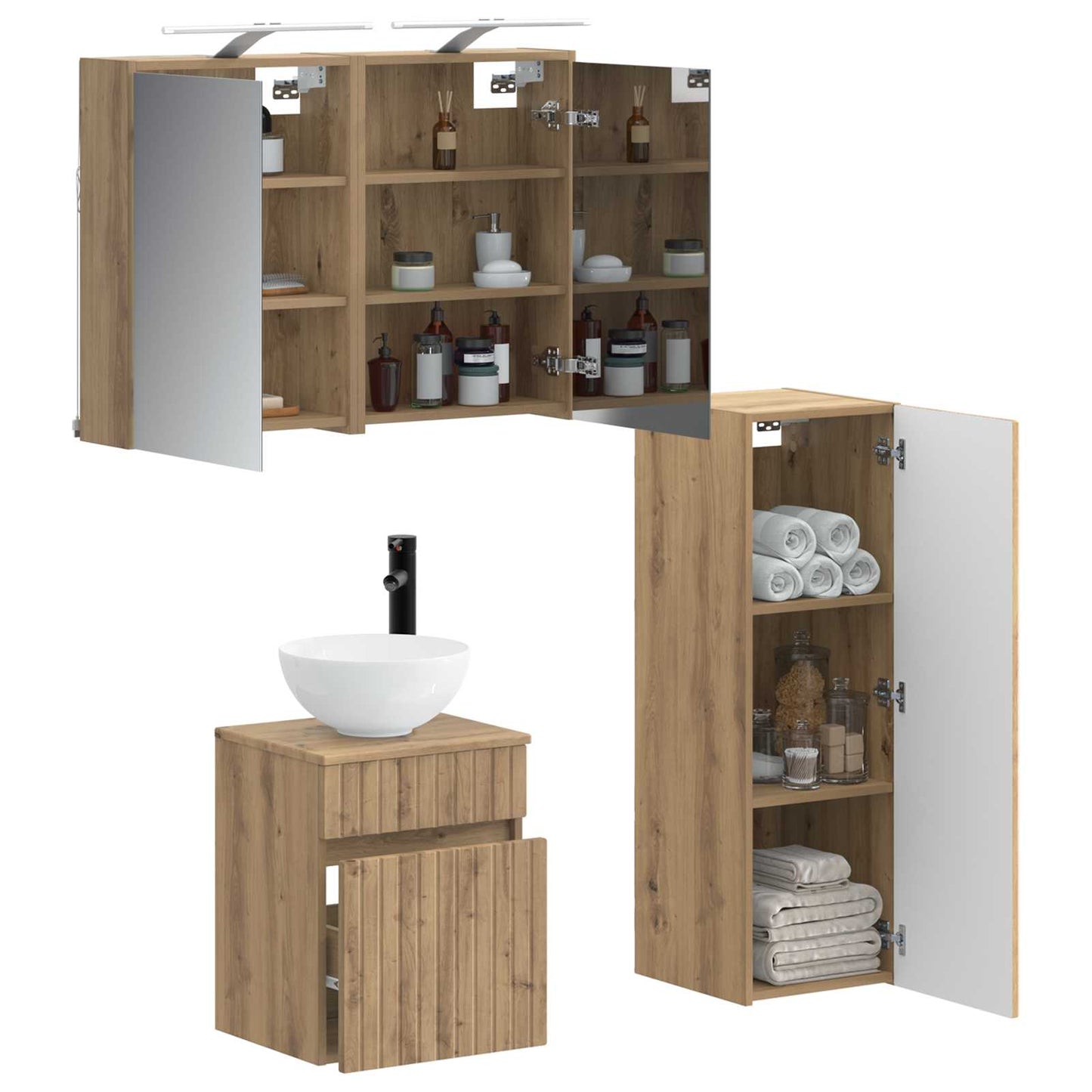 Bathroom Furniture Set 4 pcs Artisan Oak