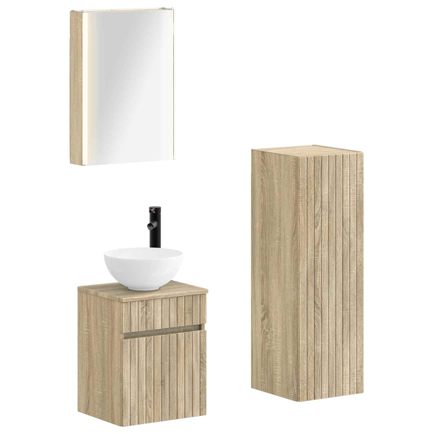 Bathroom Furniture Set 4 pcs Sonoma Oak