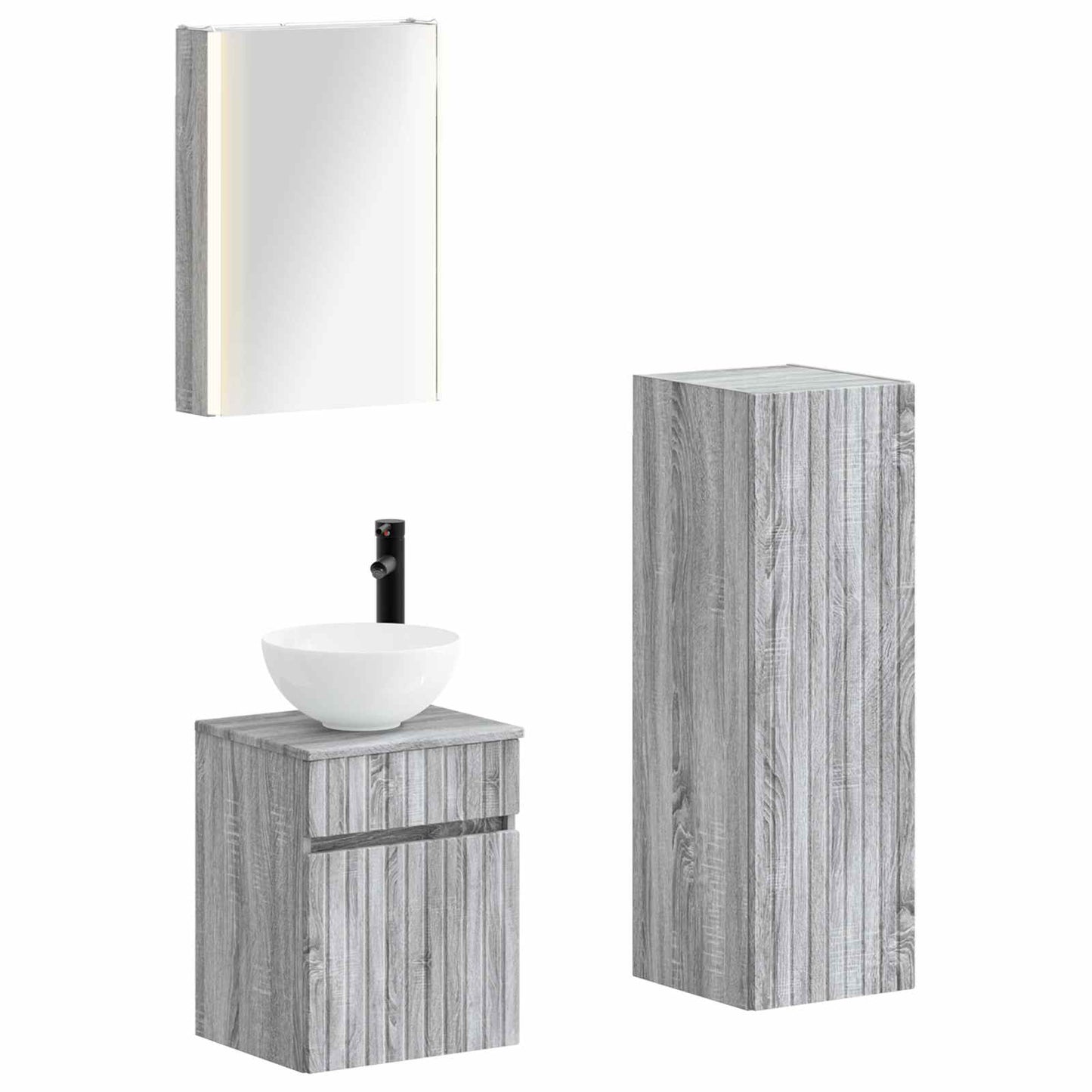 Bathroom Furniture Set 4 pcs Grey Sonoma