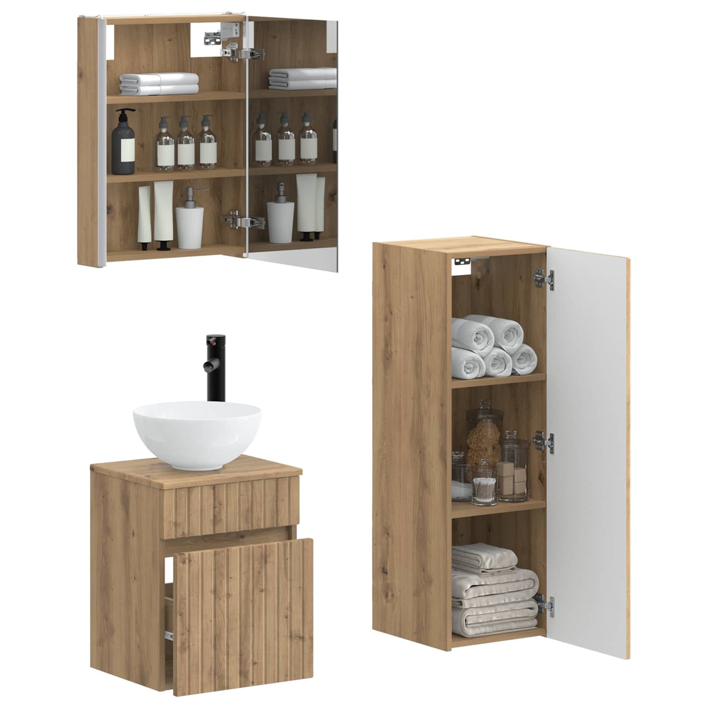 Bathroom Furniture Set 4 pcs Artisan Oak