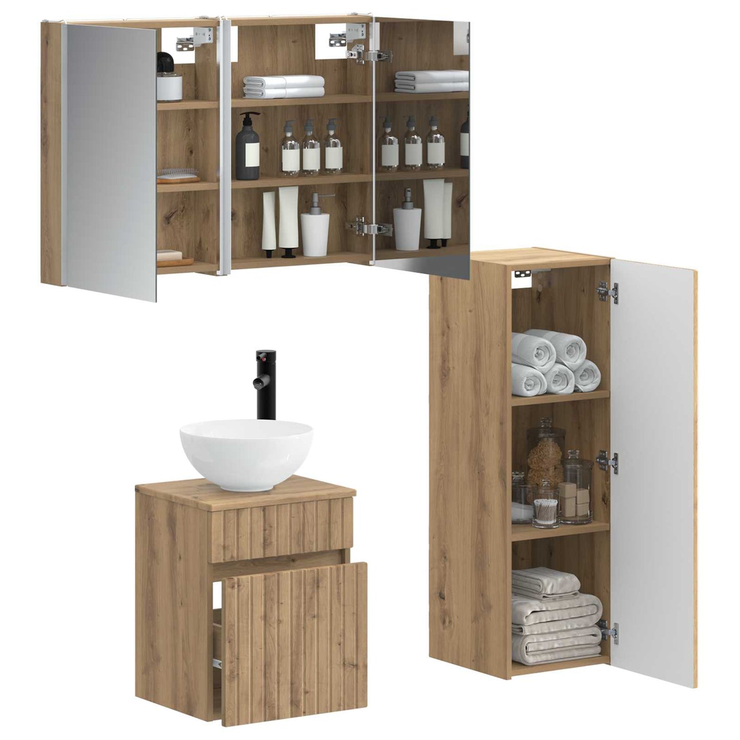Bathroom Furniture Set 4 pcs Artisan Oak