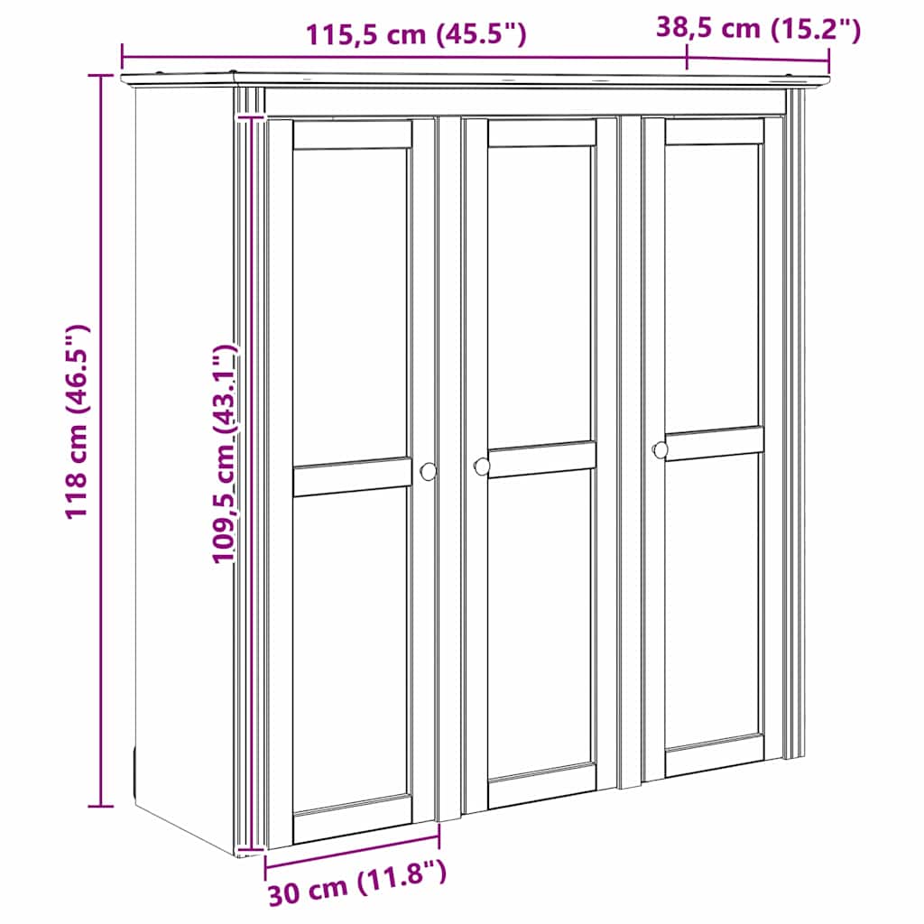 Cabinet with Glass Doors BODO Honey Brown