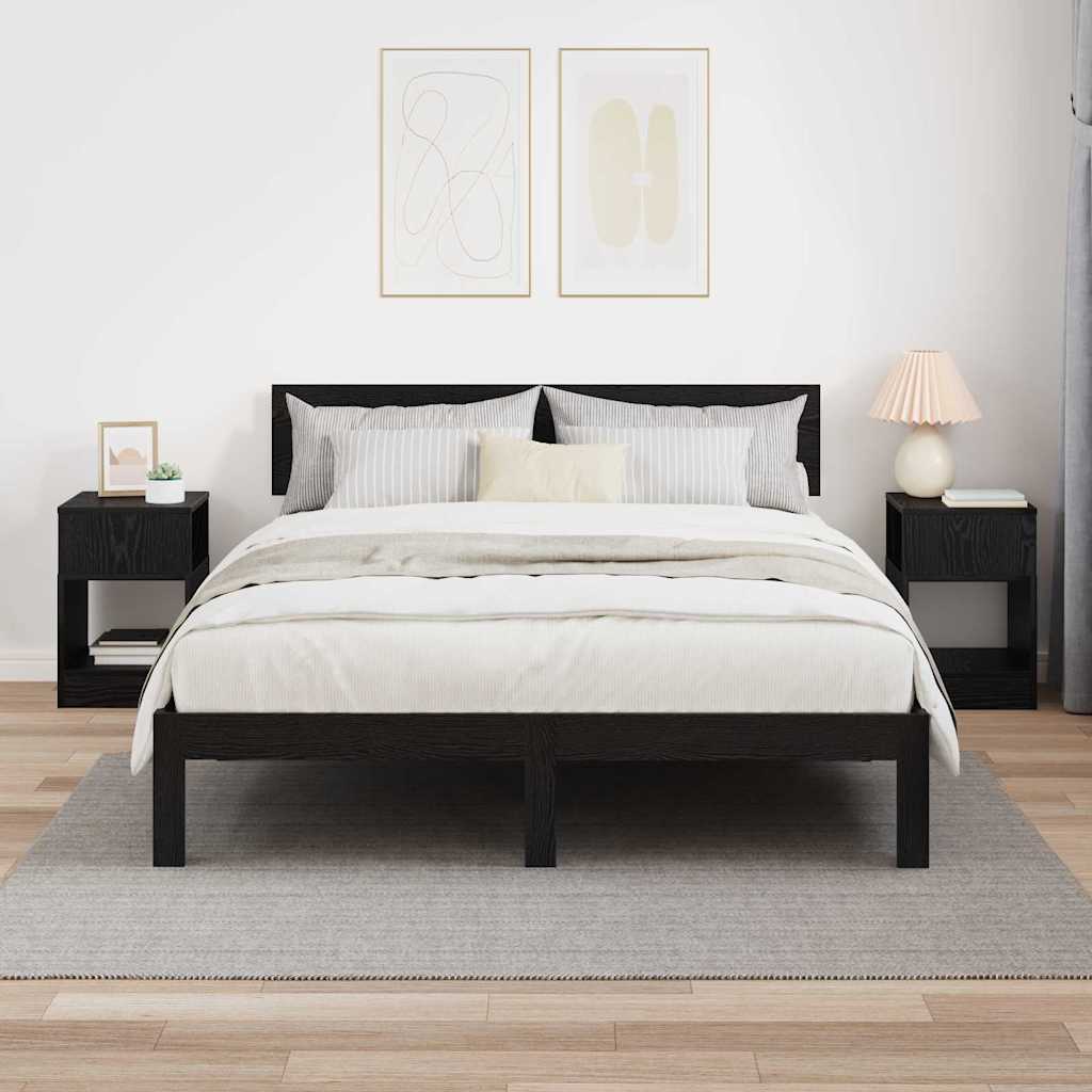 End Table 2 pcs Black Oak 30.5 x 30 x 45 cm Engineered Wood