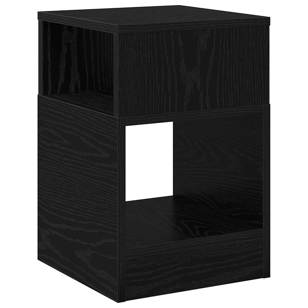 End Table 2 pcs Black Oak 30.5 x 30 x 45 cm Engineered Wood