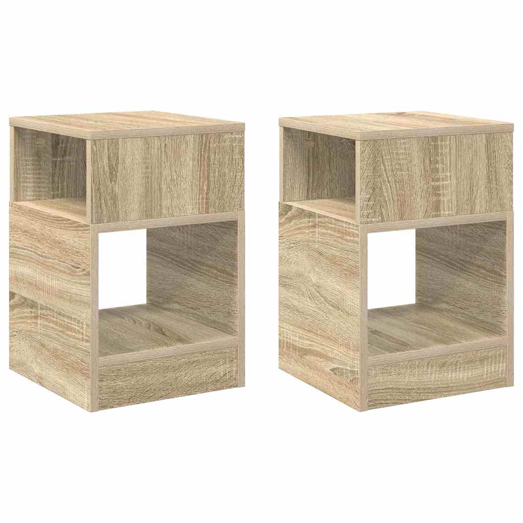 End Table 2 pcs Sonoma Oak 30.5 x 30 x 45 cm Engineered Wood