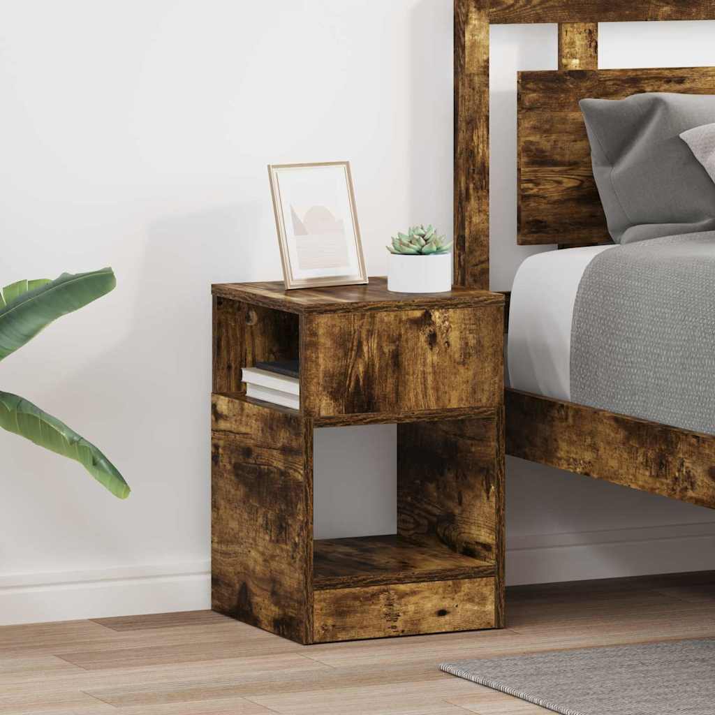 End Table 2 pcs Smoked Oak 30.5 x 30 x 45 cm Engineered Wood
