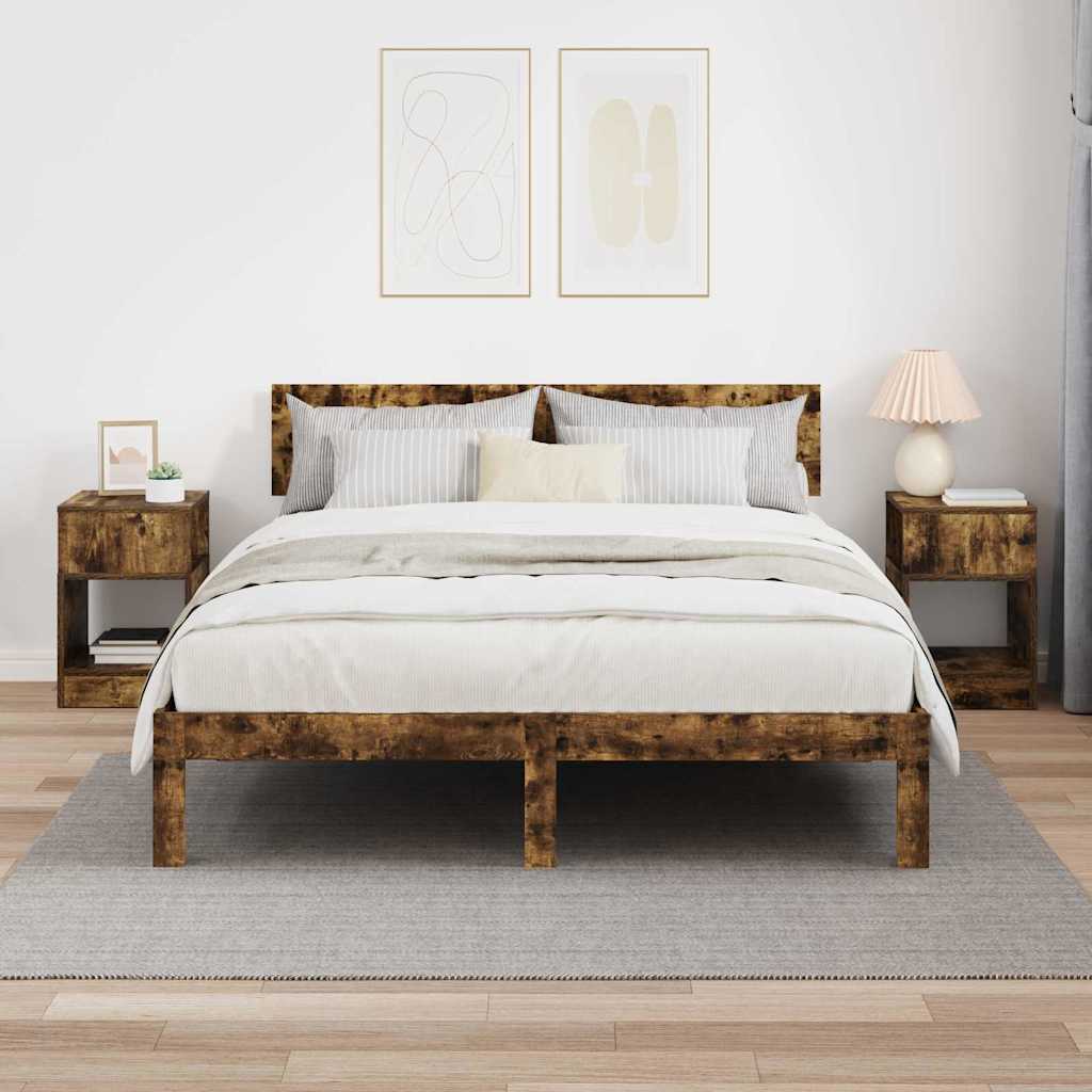 End Table 2 pcs Smoked Oak 30.5 x 30 x 45 cm Engineered Wood
