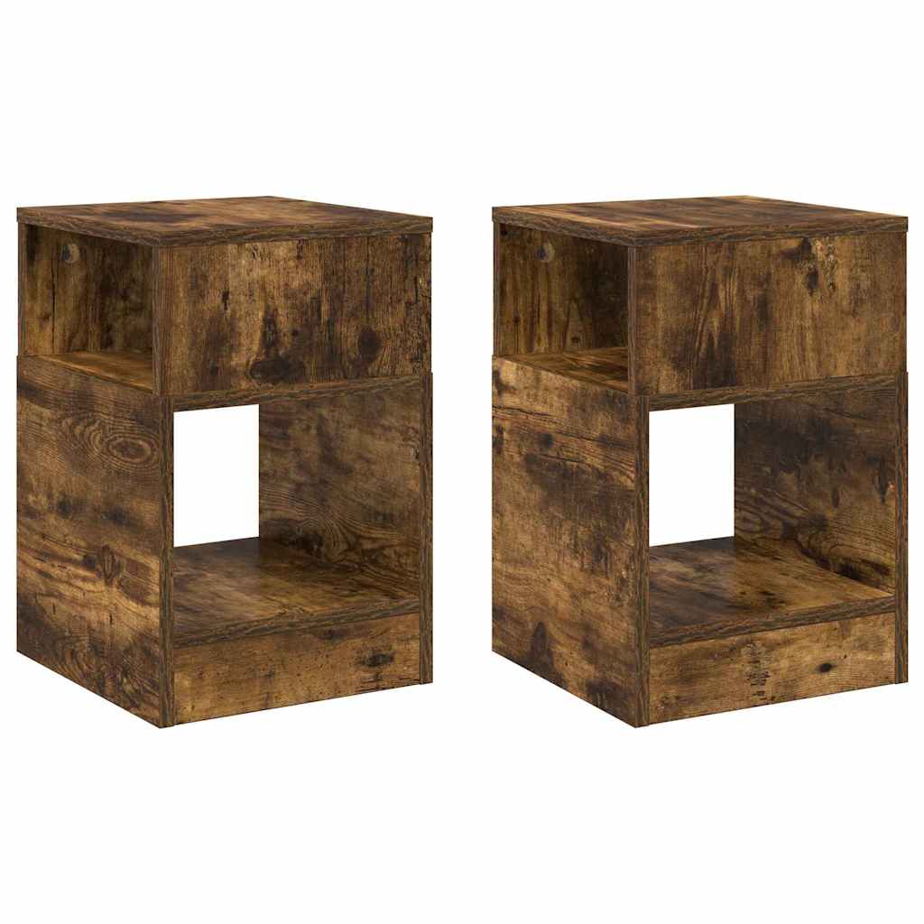 End Table 2 pcs Smoked Oak 30.5 x 30 x 45 cm Engineered Wood