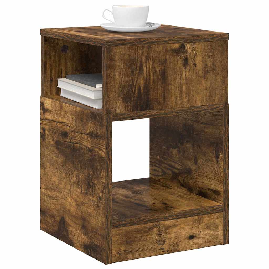 End Table 2 pcs Smoked Oak 30.5 x 30 x 45 cm Engineered Wood