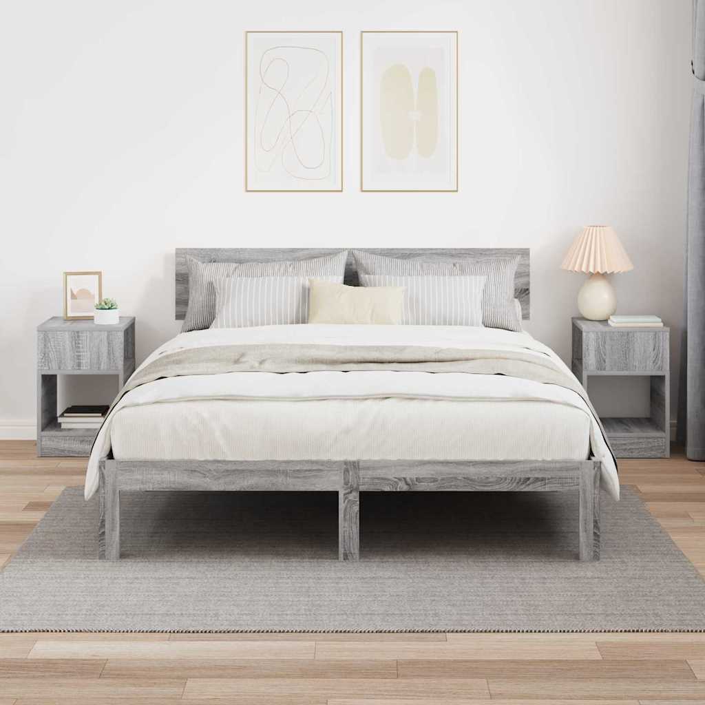 End Table 2 pcs Grey Sonoma 30.5 x 30 x 45 cm Engineered Wood