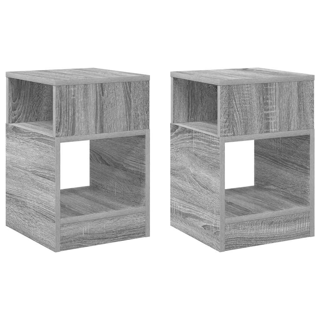 End Table 2 pcs Grey Sonoma 30.5 x 30 x 45 cm Engineered Wood