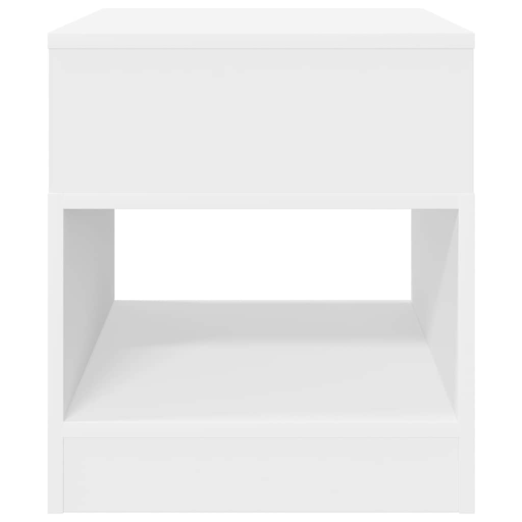 End Table White 40.5 x 40 x 45 cm Engineered Wood