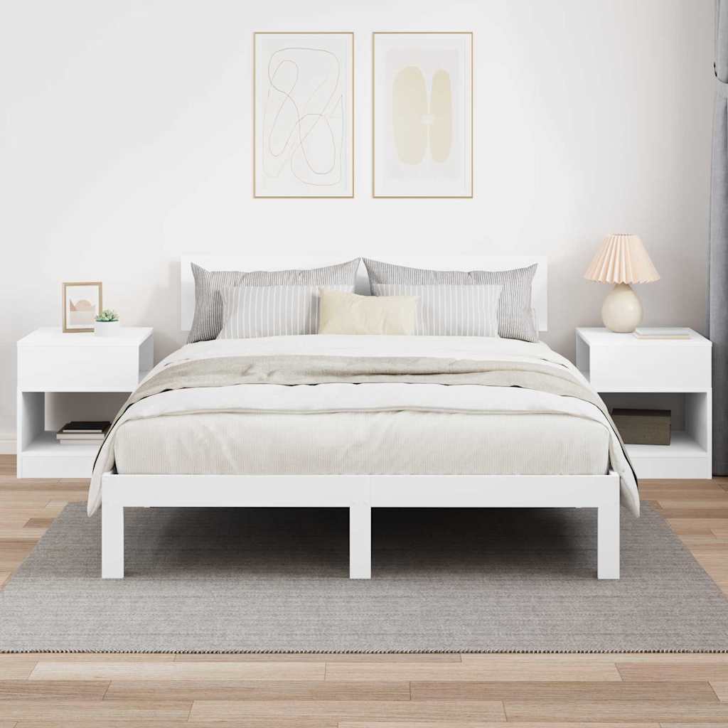 End Table 2 pcs White 40.5 x 40 x 45 cm Engineered Wood