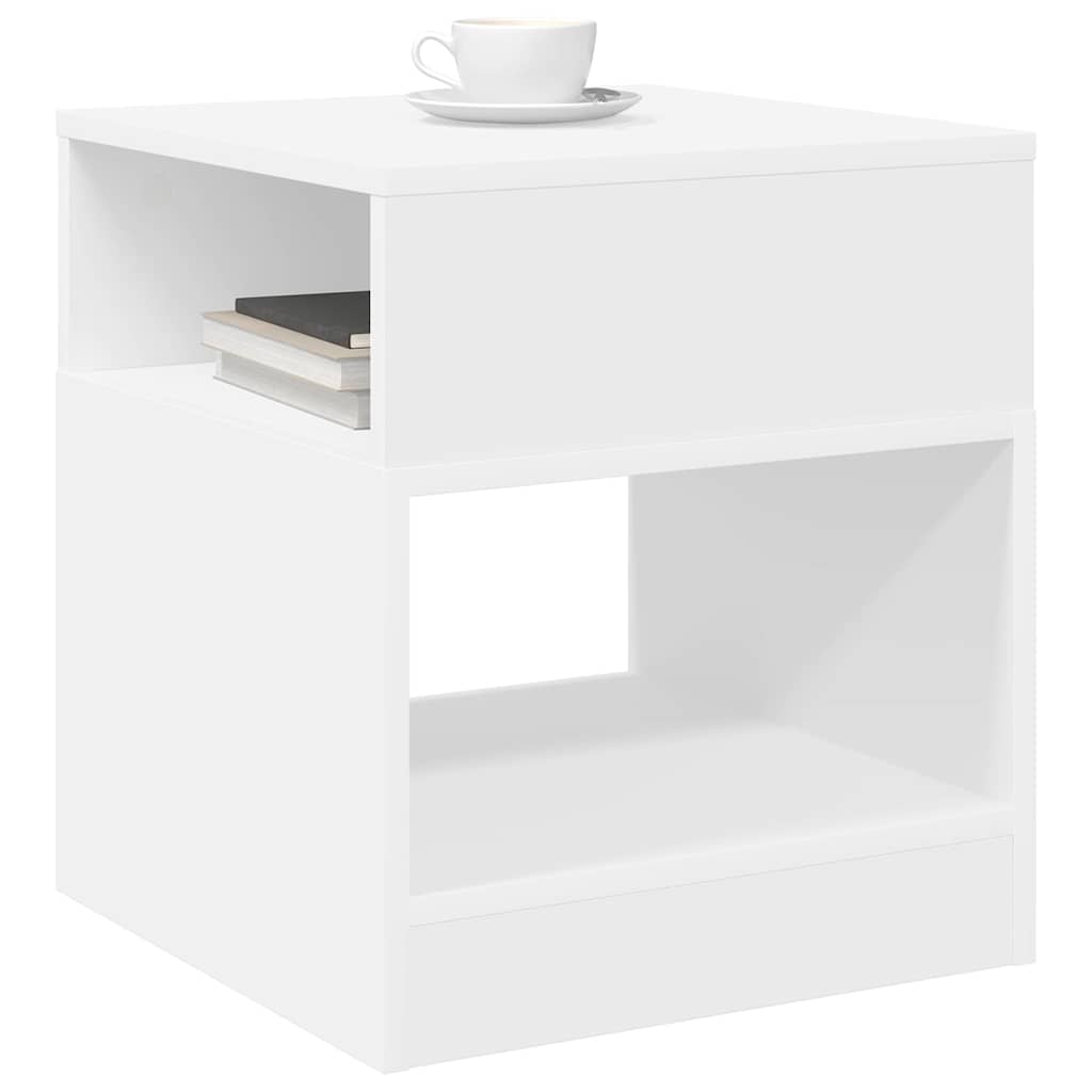 End Table 2 pcs White 40.5 x 40 x 45 cm Engineered Wood