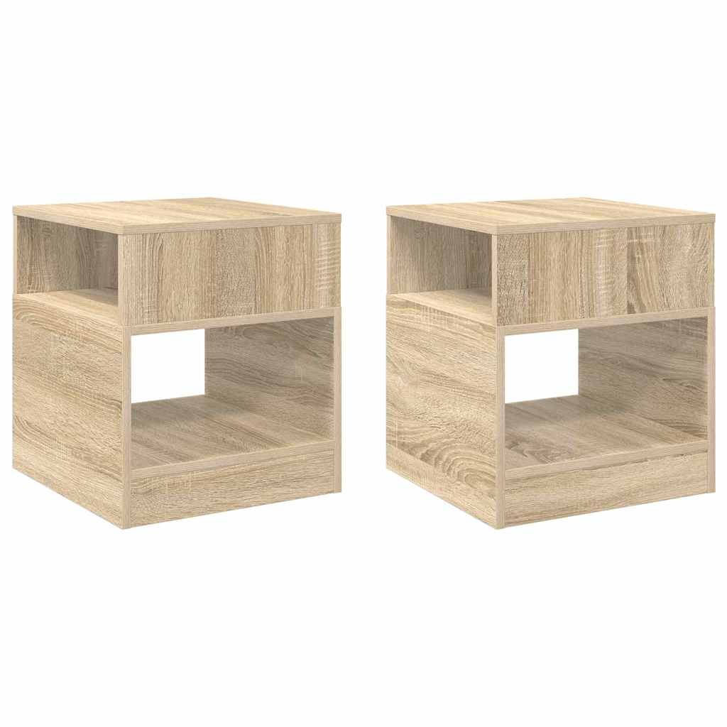 End Table 2 pcs Sonoma Oak 40.5 x 40 x 45 cm Engineered Wood
