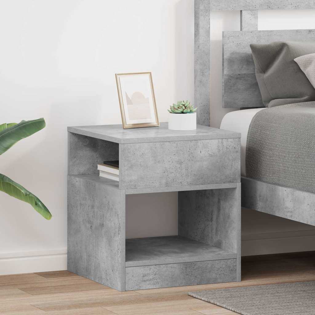End Table 2 pcs Concrete Grey 40.5 x 40 x 45 cm Engineered Wood