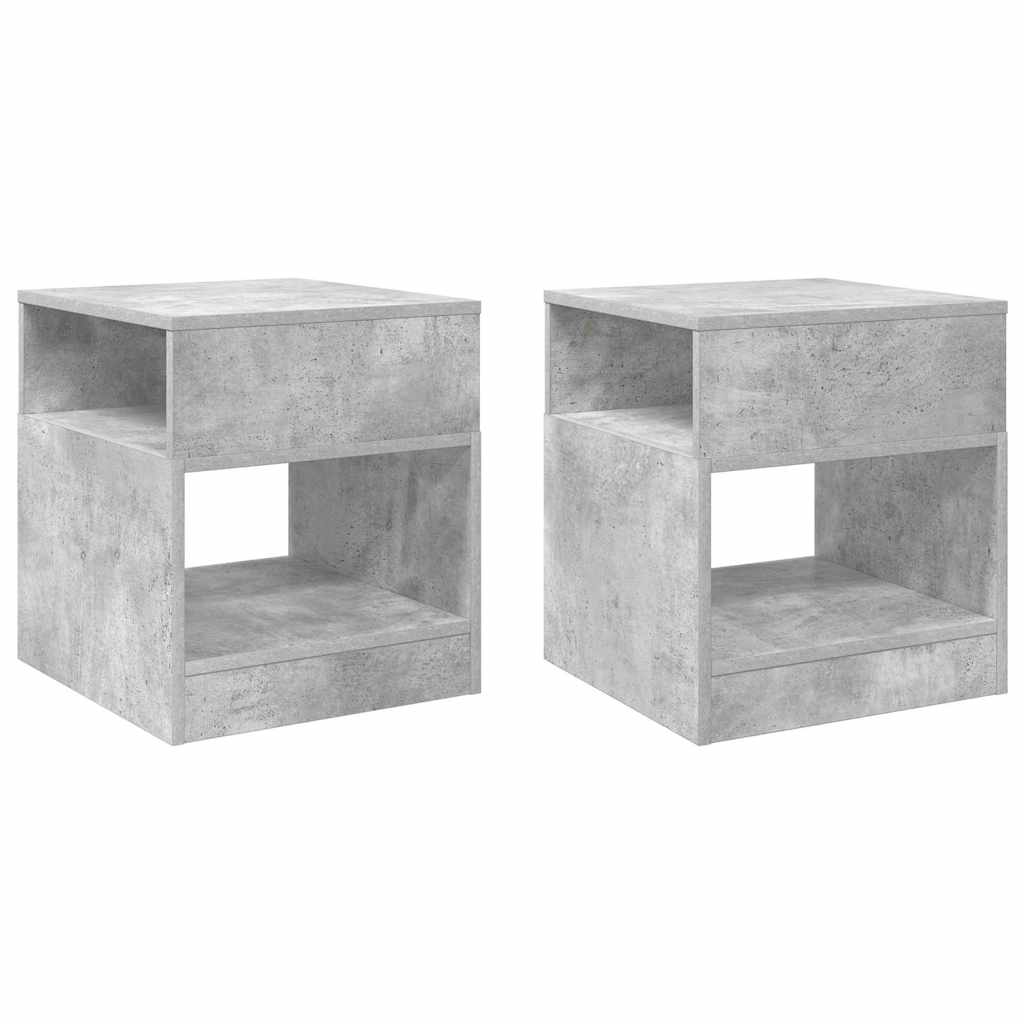End Table 2 pcs Concrete Grey 40.5 x 40 x 45 cm Engineered Wood