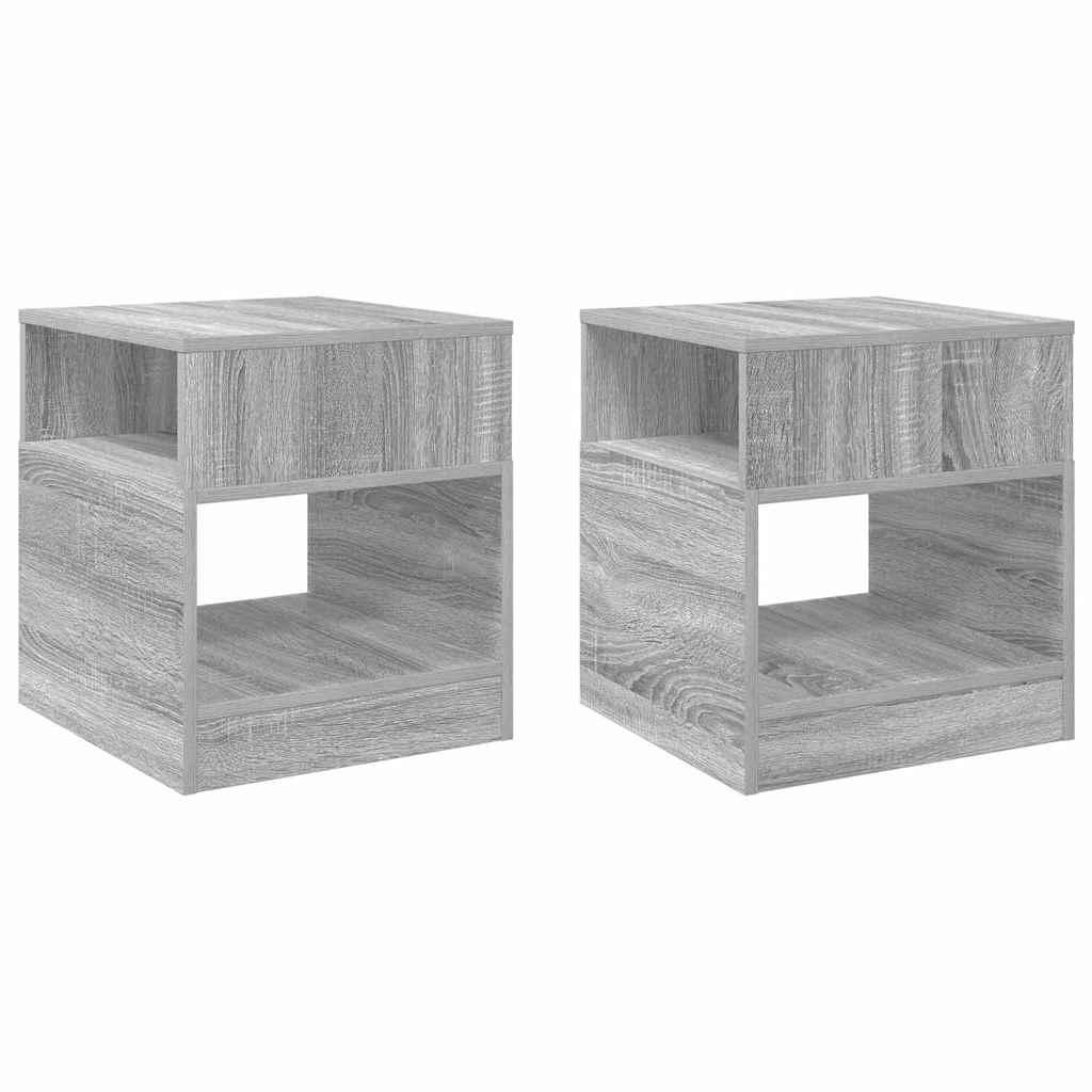 End Table 2 pcs Grey Sonoma 40.5 x 40 x 45 cm Engineered Wood